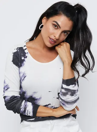 Printed Long Sleeves Pullover Marshmallow 