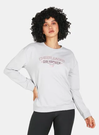 Printed Casual Pullover Grey 