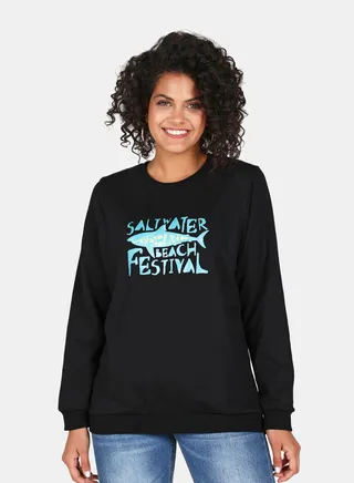 Casual Graphic Printed Crew Neck Regular Fit Pullover Black 