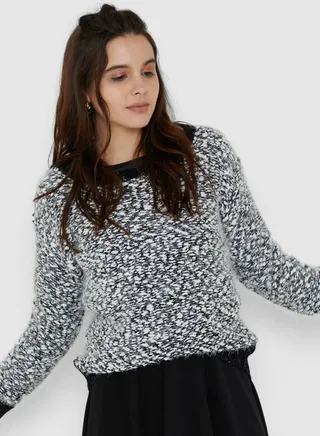 Solid Design Long Sleeves Pullover Marshmallow 