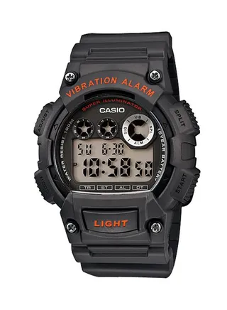 Men's Water Resistant Digital Watch W-735H-8A - 47 mm - Black 