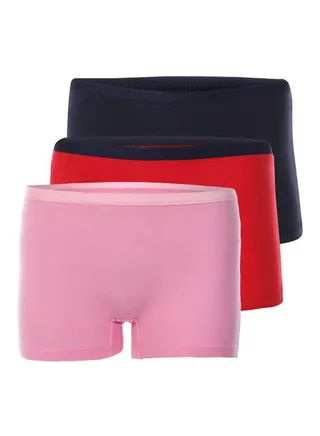 Bundle Of 3 Stretch Cotton Boy Short Panties Multicolour 