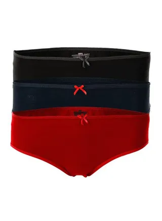 Bundle OF Three Bikini Smooth Cotton Panties Multicolour 