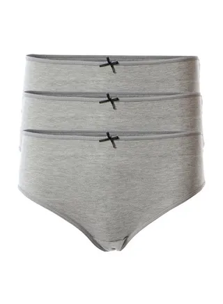 Casual Plain Basic  High-Rise Underwear Set Grey 