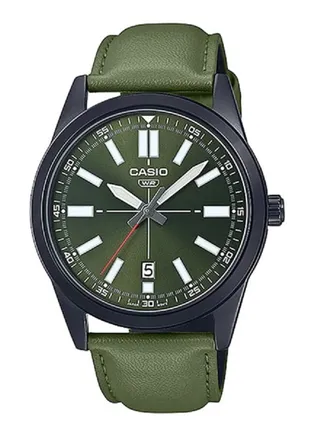Leather Analog Wrist Watch MTP-VD02BL-3EUDF 