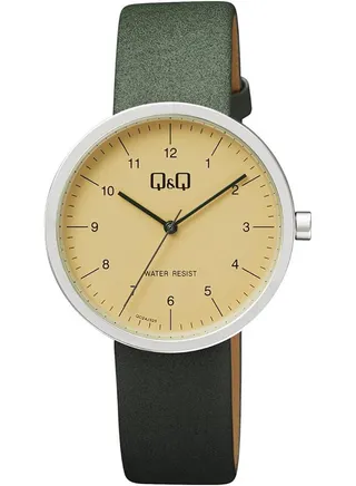 Leather Analog Wrist Watch QC24J325Y 