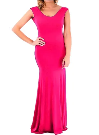 LONG LINGERIE DRESS WITH CHAIN BACK 