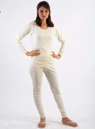 Jet Women Underwear Thermal Set  Long Sleeves & Long Johns - Beige 