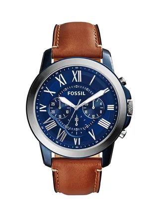 Men's Analog Round Shape Leather Wrist Watch FS5151 - 44 Mm 