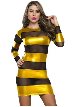 Women LINGERIE PVC DRESS 