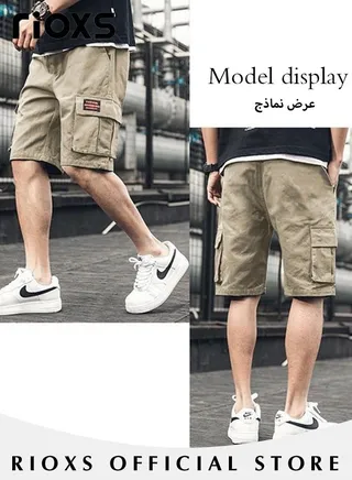 Men's Outdoor Quick-Drying Sports Shorts Casual Loose Cargo Short Pants Stretch Shorts With Multiple Large Pockets 
