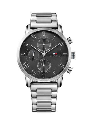 Men's Kane Round Shape Stainless Steel Analog Wrist Watch 44 mm - Silver - 1791397 