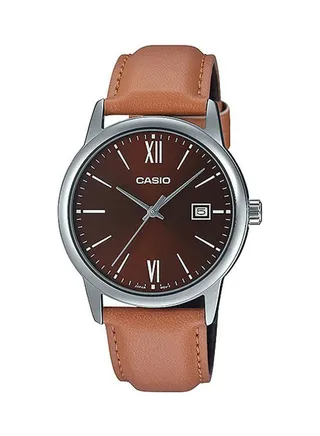 Men's Leather Analog Watch MTP-V002L-5B3UDF 