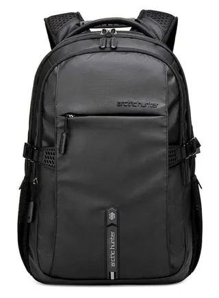 Classic Laptop Travel Backpack, Large Professional Waterproof Bag with USB Charging and Headset Port for Men, Black 