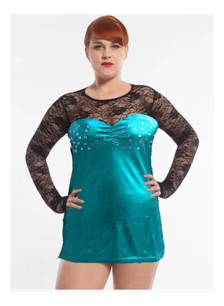 SHORT LINGERIE PVC DRESS WITH RHINOSTONE ON CUPS 