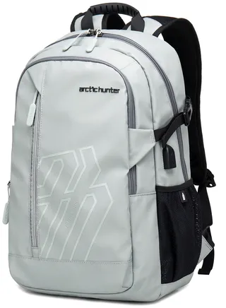 Laptop Backpack for Unisex 28L Travel Backpack with 15.6-inch Laptop Pocket Compartment Business Backpack with Power Bank USB Port Water Resistant Premium Office Backpack B00387 Grey 