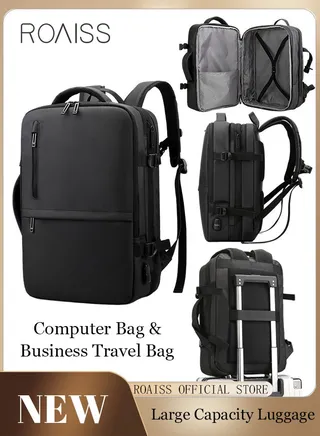 Large Travel Backpack Carry On Backpack Expandable Airline Airplane Approved Weekender Backpack Hiking Backpack Laptop Backpack with USB Charging Port Waterproof Backpack 