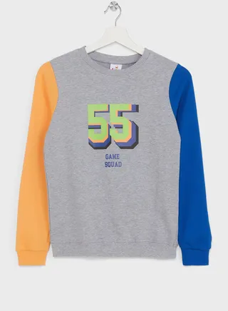 Boys Colorblock Printed Sweatshirt
