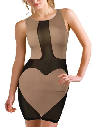 LANGERIE DRESS WITH HEART SHAPE FROM FRONT 