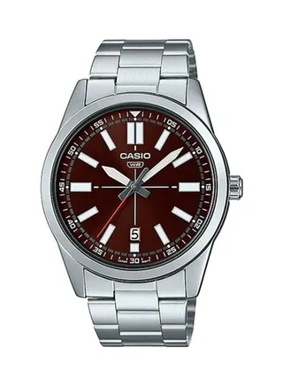 Men's Brown Dial Stainless Steel Band Analog Wrist Watch MTP-VD02D-5EUDF 