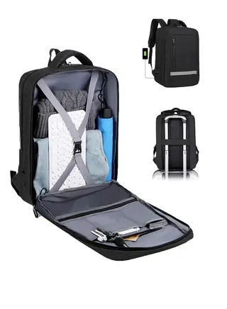 Multifunction Breathable Backpack with USB Port Casual Minimalist Waterproof Nylon Light School Bag for Men 15.6" Laptop 