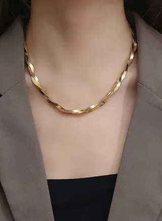 18k Gold Plated Stainless Steel Necklace 
