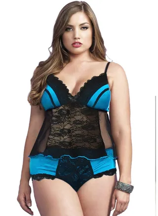 LINGERIE TOP AND SHORTS SET 