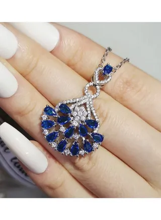 925 Sterling Silver Plated Necklace Inlaid With Cubic Zirconia 