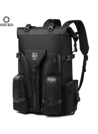 Ozuko Outdoor Backpack High Quality Luxury Waterproof Casual with Large Capacity Multi-Function for Outdoor Hiking, Camping, Tourist, Travel, Luggage, Sports Survival Backpack 55*20*42 cm 