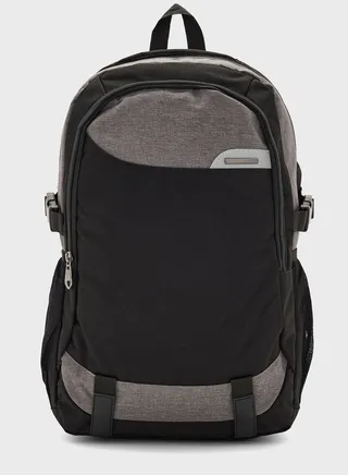 Waterproof Business Laptop Backpack With USB Charging Port And Headphones Interface Grey/Black 