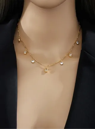Trendy Stainless Steel Gold Plated Necklace For Women 