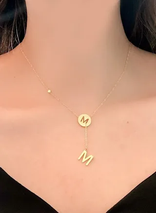 Gold stainless steel 18K gold-plated English letters simple and exquisite designer style collarbone necklace does not fade 