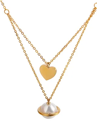 Women Stainless Steel Gold Necklace LC.N.01003.120 