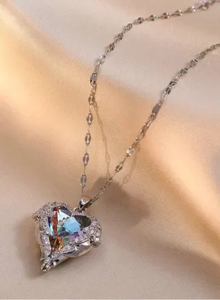 Trendy Stainless Steel Silver Plated Necklace For Women 
