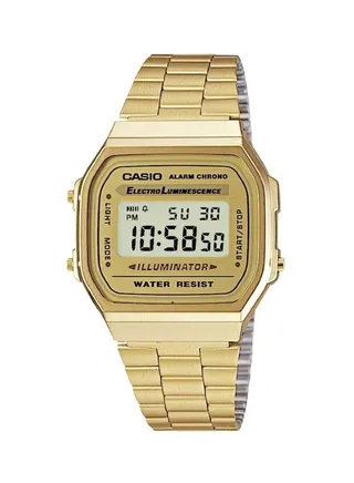Men's Stainless Steel Digital Watch A168WG-9WDF - 35 mm - Gold 