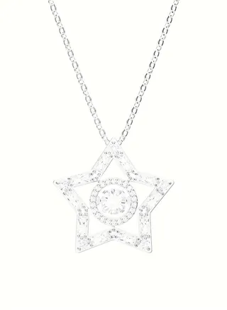 White Gold Necklace Pentagram Pendant 