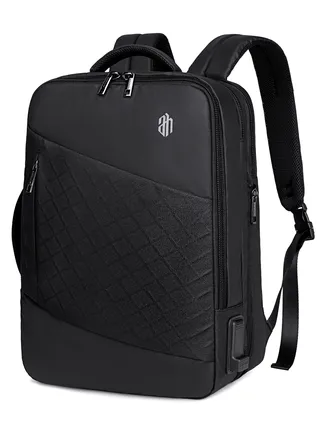 Travel Backpack 3 in 1 Expandable from 19L to 32L Water & Scratch Resistant Backpack fits up to 15.6 inches Laptop with USB Port for Business Travelling for Men & Women B00345 Black 