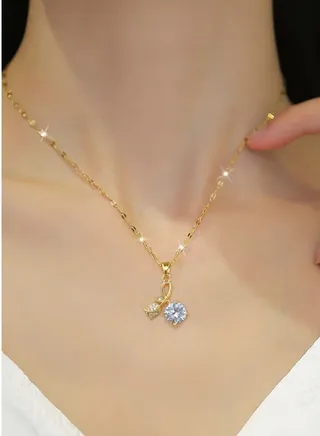 Stainless Steel Gold Plated Necklace For Women 