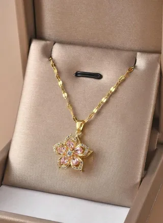18k Gold Plated Stainless Steel Necklace For Women 