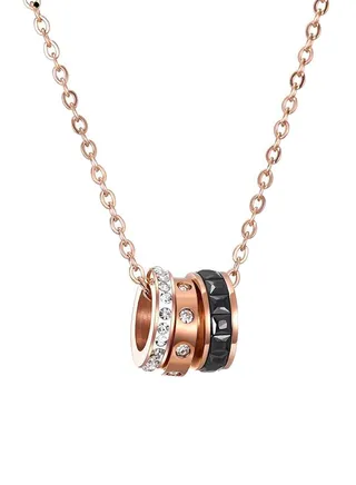 Women's Stainless Steel Rose Gold Necklace - LC.N.01007.430 