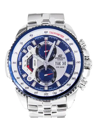Men's Edifice Stainless Steel Analog Watch EF-558D-2AV - 49 mm - Silver 