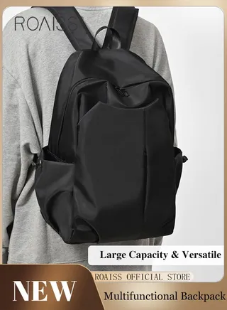 Minimalist Large Capacity Backpack for Men Waterproof Oxford Cloth Travel Sports Bag for Hiking Travelling or Daily Commute Trendy Multifunctional Shoulder Laptop Daypack for Students 