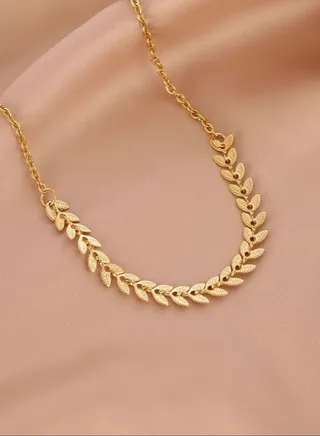 18k Gold Platex Stainless Steel Necklace 