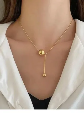Elegant Stainless Steel Gold Plated Necklace For Women 