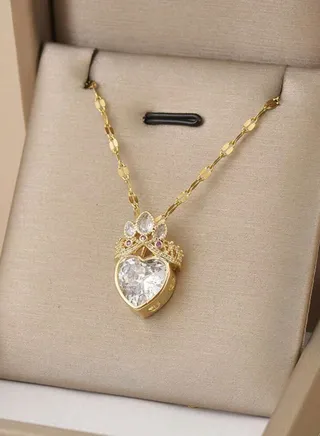 Elegant Stainless Steel Gold Plated Necklace For Women 