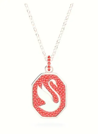 Red Swan with Rose Gold Necklace 