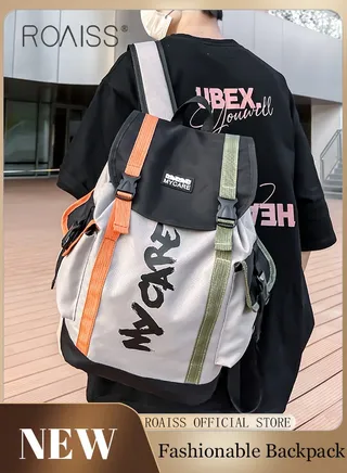 Large Capacity Backpack for Men Premium Oxford Fabric Schoolbag with Adjustable Shoulder Strap and Computer Compartment Waterproof Scratch Resistant Outdoor Travel Hiking Bag 
