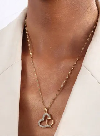 Stylish Stainless Steel 18k Gold Plated Necklace For Women 