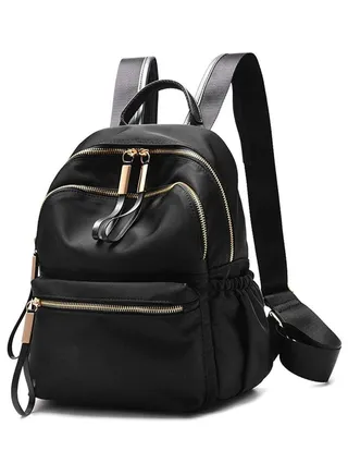 Waterproof Oxford Small Backpack Purse for Women School Bag for Girls, Mini Backpack for Adult Kids School Travel, Ladies Fashion Designer Rucksack Convertible Travel Shoulder Bag (Black) 