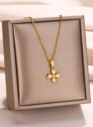 Stylish Gold Plated Stainless Steel Necklace For Women 